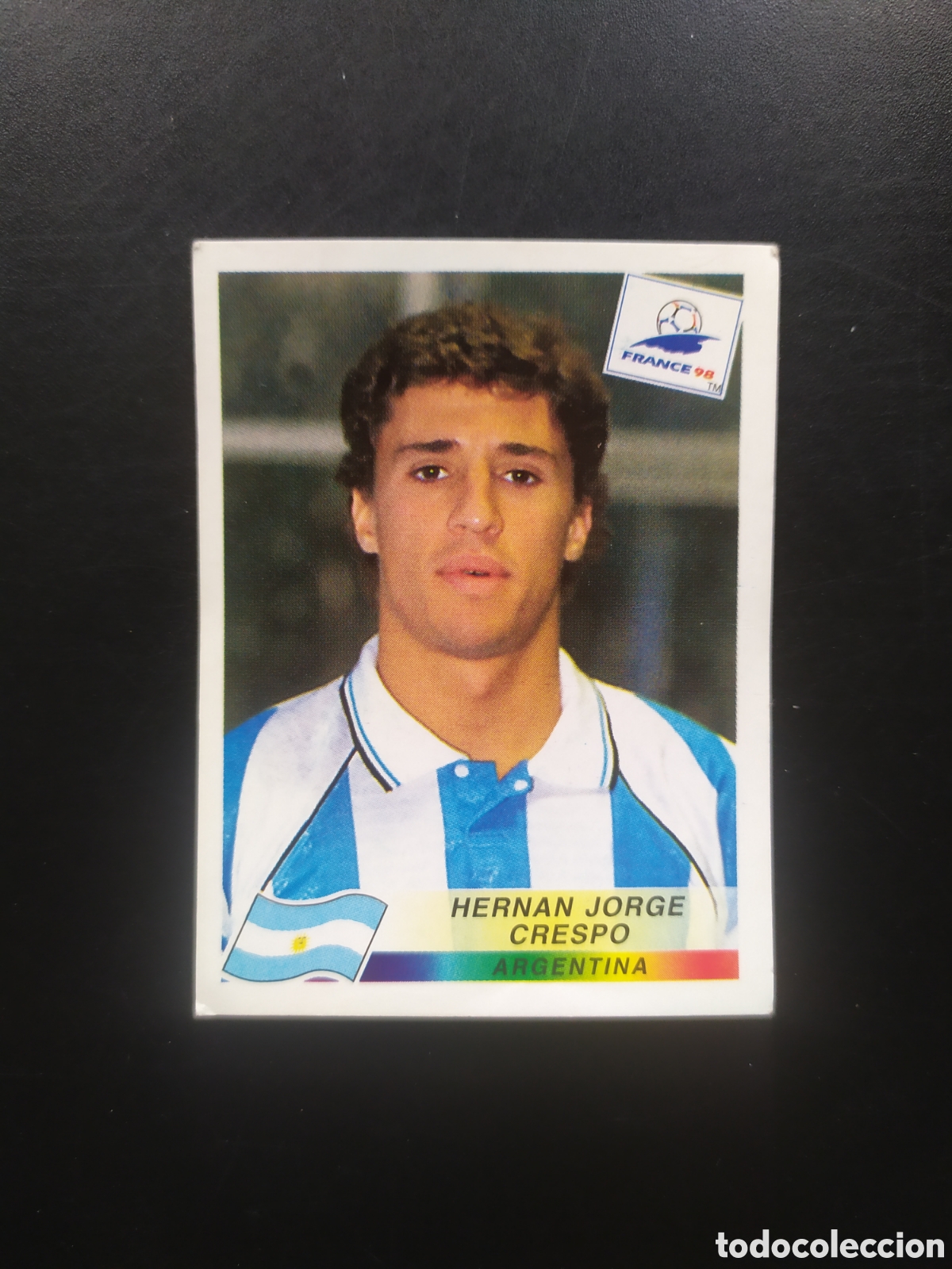 Cromos de F&uacute;tbol: Mundial Francia 98 panini Hern&aacute;n Crespo n&deg; 513 Argentina sin pegar