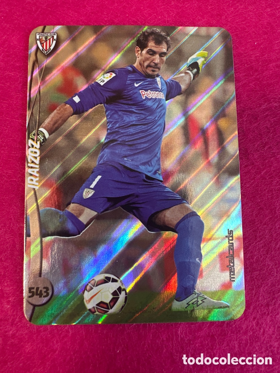 Fu&szlig;ball-Sticker: 543 IRAIZOZ(ATHLETIC BILBAO) TOP VERSI&Oacute;N DIAGONALES MUNDICROMO 2015 14 15 METALCARD