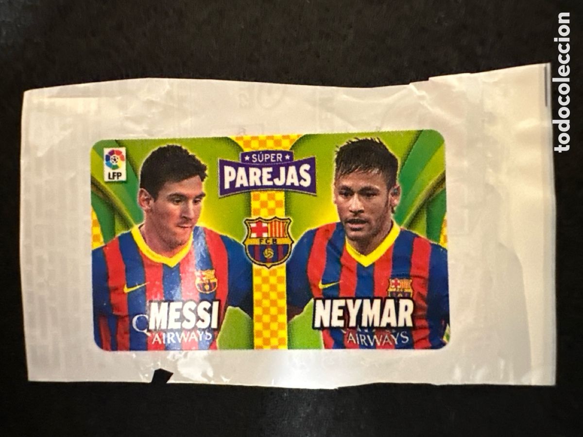Cromos de F&uacute;tbol: MESSI-NEYMAR SUPERPAREJA BARCELONA CROMO CHICLE LIGA ESTE 2014-2015 14 15 NUNCA PEGADO