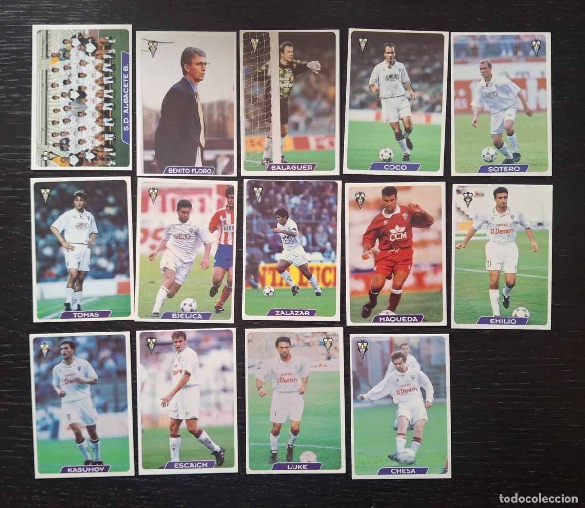 Football Stickers: LIGA FUTBOL 95 96 - MUNDICROMO MC - 14 FICHAS S.D. ALBACETE B - BJELICA LUKE MAQUEDA CHESA