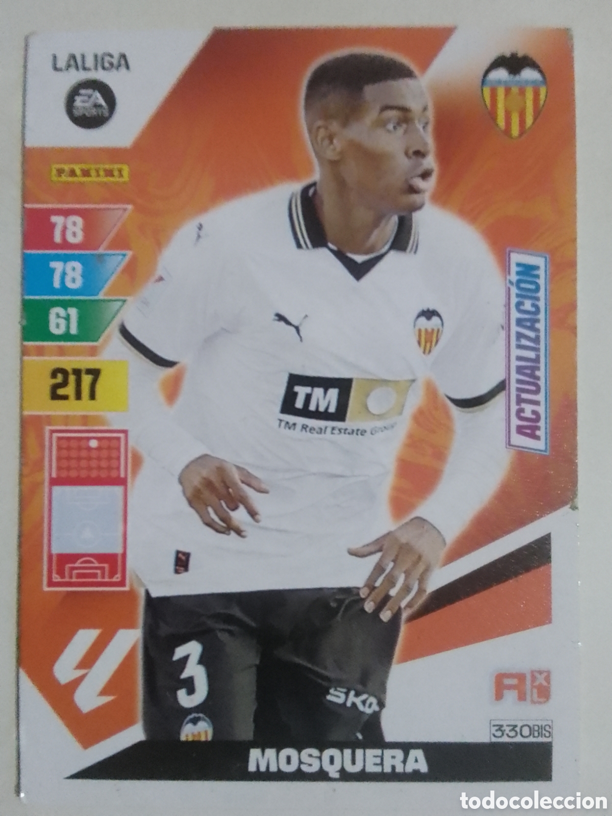 Cartes &agrave; collectionner de Football: Adrenalyn XL 2023-24 n&deg; 330 BIS Mosquera &bull; Valencia. ACTUALIZACI&Oacute;N.