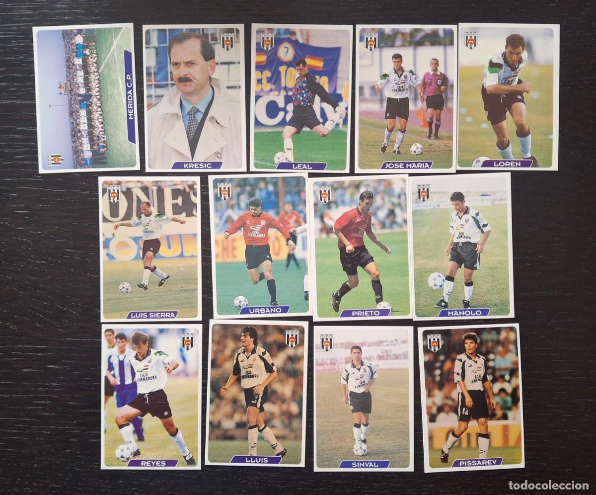 Cromos de F&uacute;tbol: LIGA FUTBOL 95 96 - MUNDICROMO MC - 13 FICHAS MERIDA C.P. - LEAL LOREN URBANO PRIETO LLUIS