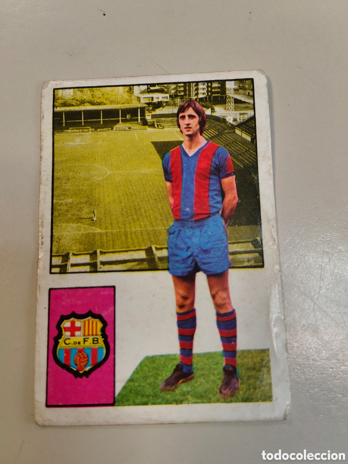 Cromos de F&uacute;tbol: Cromo Fher Campeonato de Liga 1974-55 Johan Cruyff sin pegar Barcelona C.F.