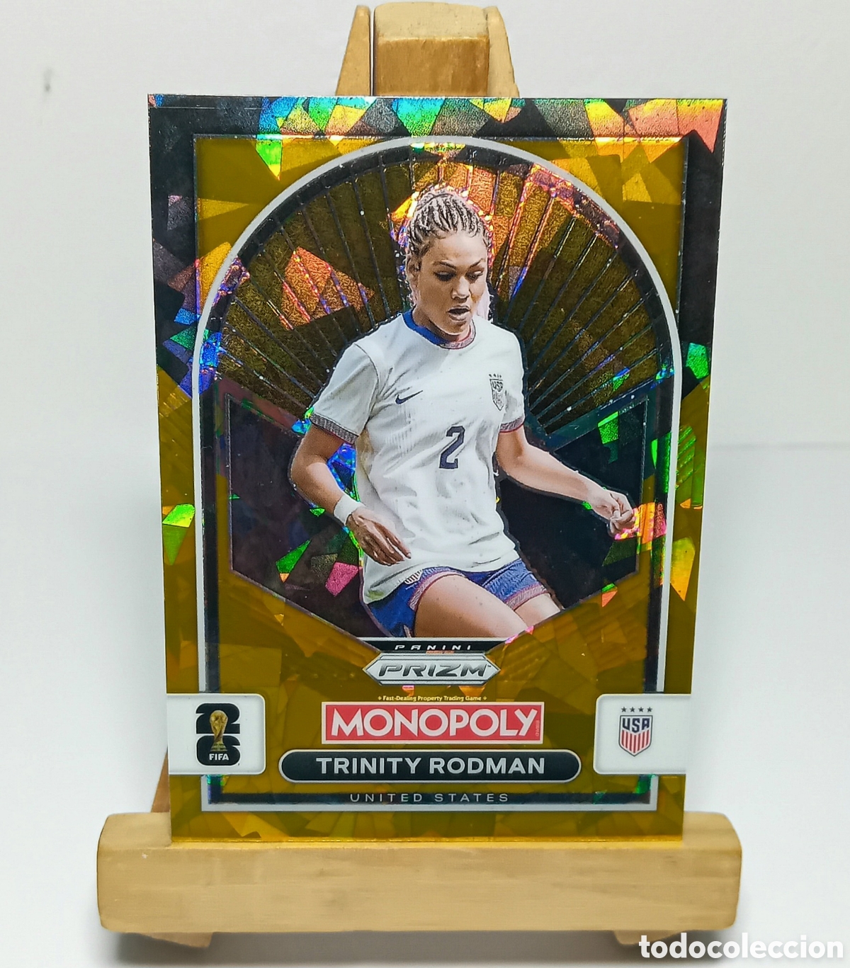 Cromos de F&uacute;tbol: TRINITY RODMAN 2026 USA HIELO ORO MONOPOLY PRIZM PANINI N&deg;94.