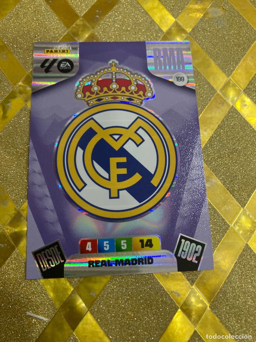 Cromos de F&uacute;tbol: CROMO DE FUTBOL NUMERO 199 ESCUDO DEL REAL MADRID ADRENALYN XL 2025 2026 PANINI !