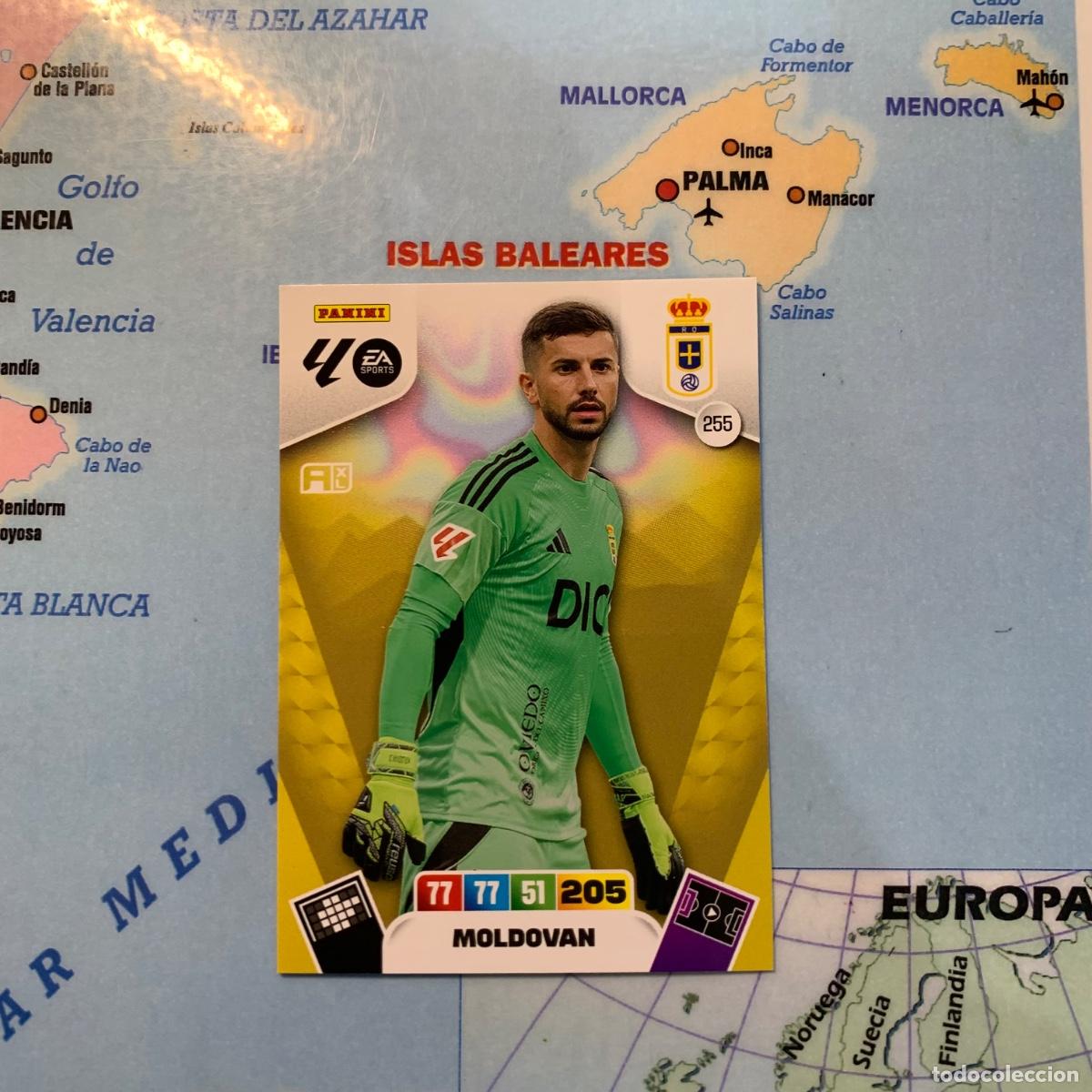 Cromos de F&uacute;tbol: Moldovan n&uacute;mero 255 del Oviedo cromo adrenalyn XL 25-26 2025-2026