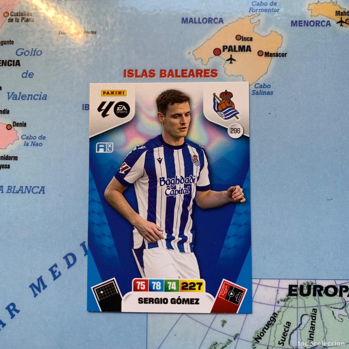 Cromos de F&uacute;tbol: Sergio G&oacute;mez n&uacute;mero 296 de la Real Sociedad cromo adrenalyn XL 25-26 2025-2026