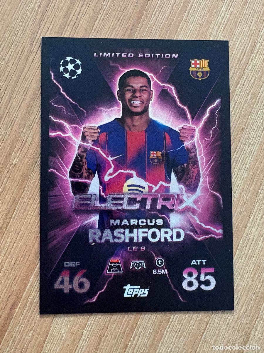 Cromos de F&uacute;tbol: 19. CROMO TOPPS MATCH ATTAX EXTRA 2025/26 25-26 MARCUS RASHFORD LE9 EDICI&Oacute;N LIMITADA ELECTRIX