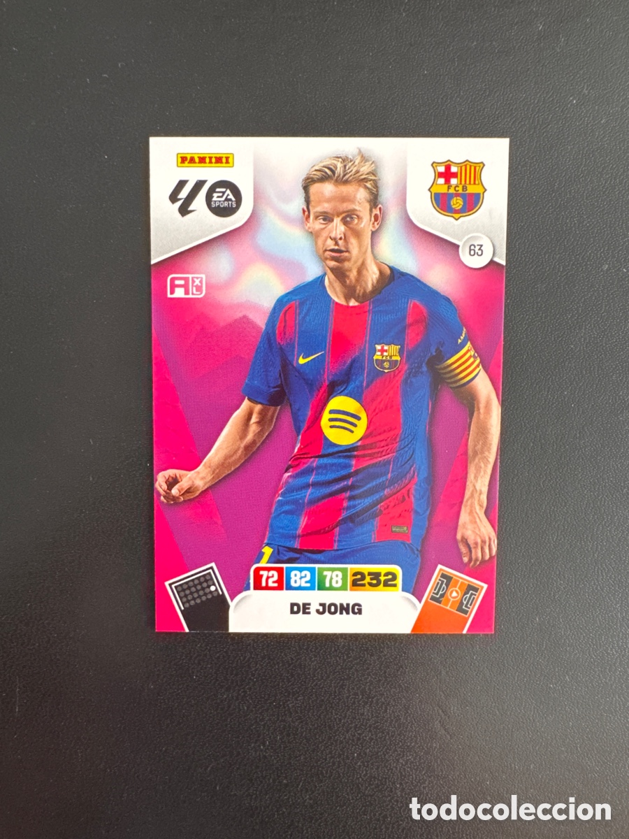 Cromos de F&uacute;tbol: DE JONG BARCELONA N&Uacute;MERO 63 ADRENALYN 2025 2026