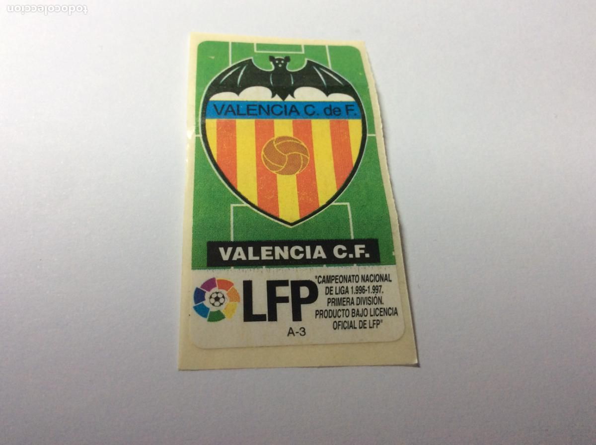 Cartes &agrave; collectionner de Football: Escudo Valencia CHICLES VIDAL 1996/97