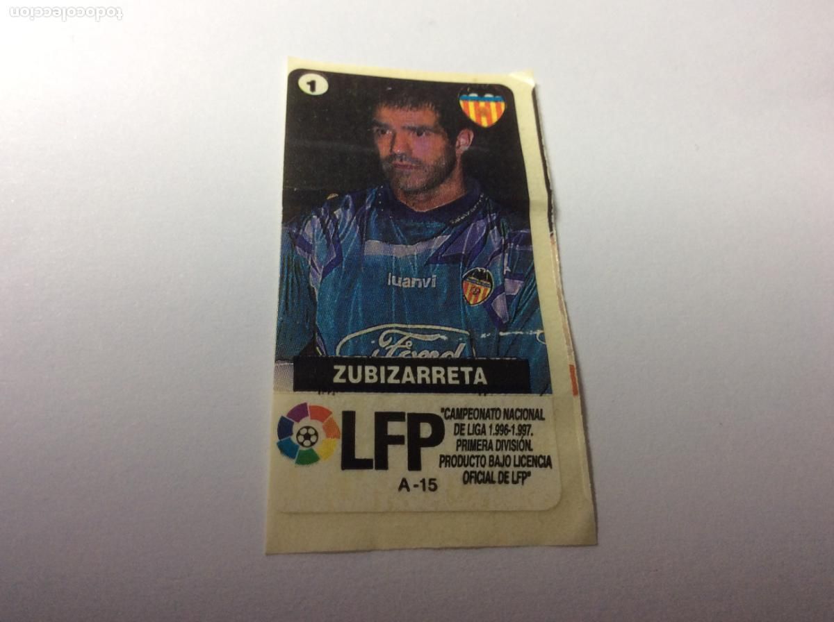 Cartes &agrave; collectionner de Football: Zubizarreta Valencia CHICLES VIDAL 1996/97