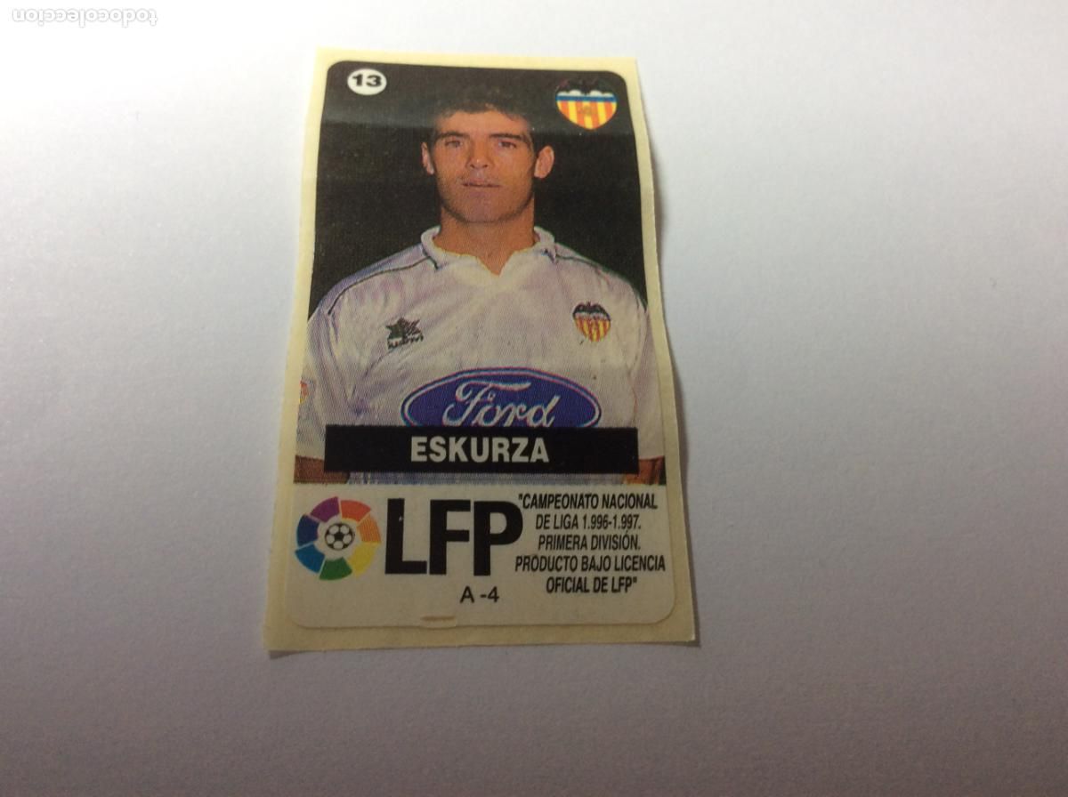 Cartes &agrave; collectionner de Football: Eskurza Valencia CHICLES VIDAL 1996/97
