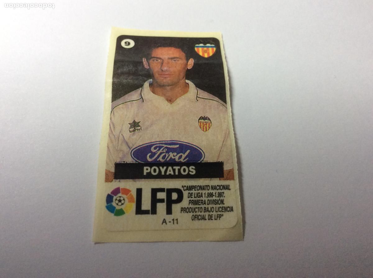 Cartes &agrave; collectionner de Football: Poyatos Valencia CHICLES VIDAL 1996/97