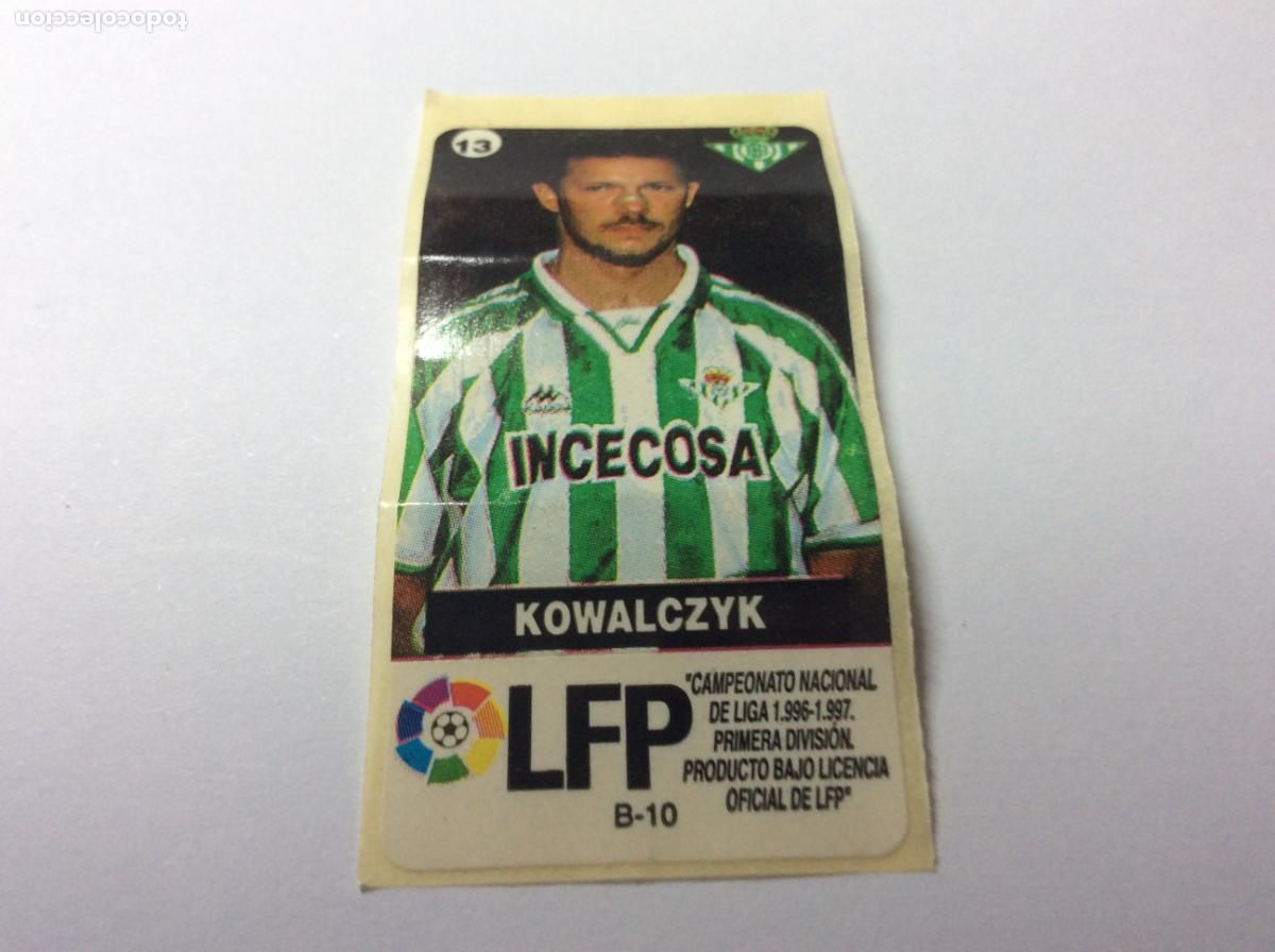 Cromos de F&uacute;tbol: Kowalczyk Real Betis CHICLES VIDAL 1996/97