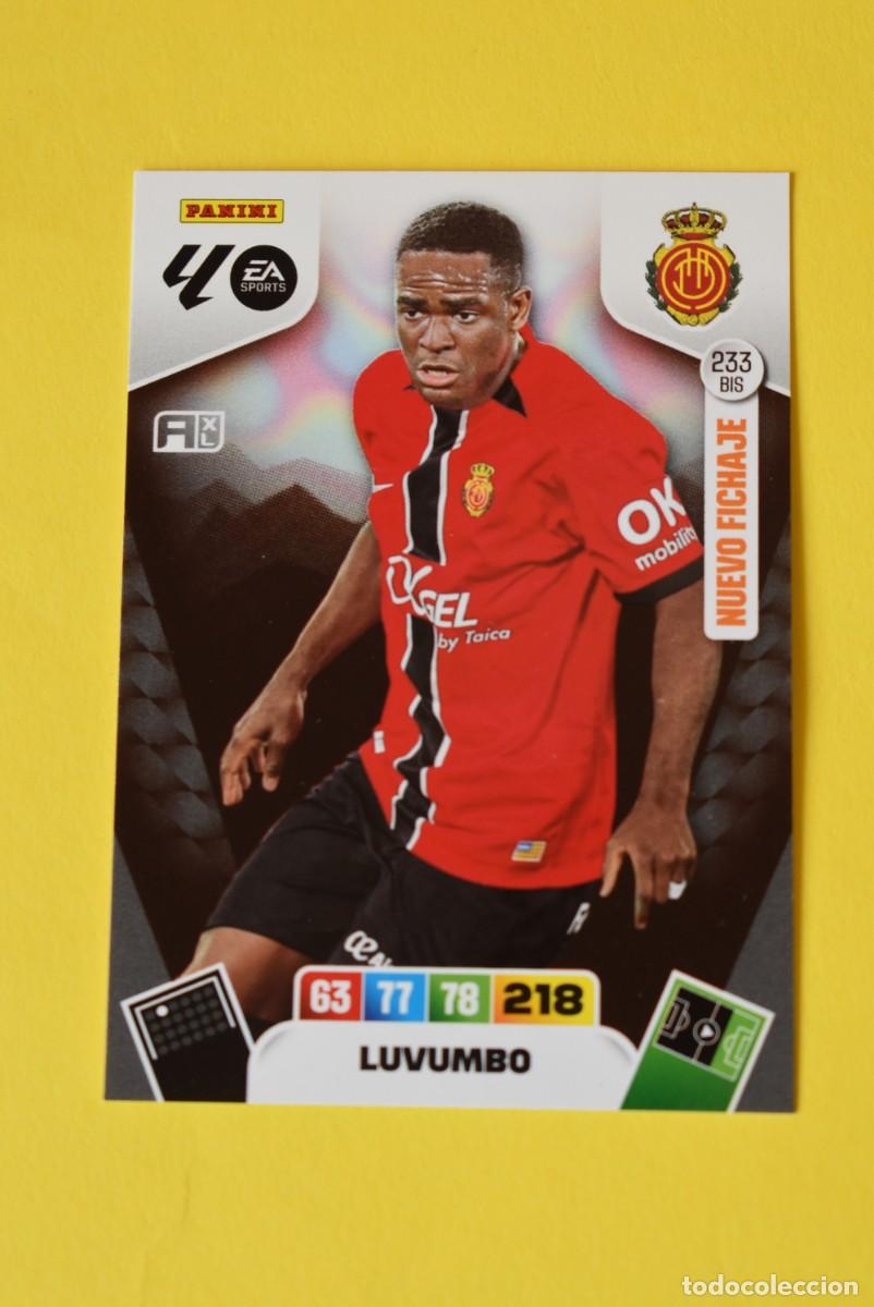 Cromos de F&uacute;tbol: Cromo Adrenalyn XL. 2025 2026. 25 26. Luvumbo. Mallorca. N &ordm; 233 BIS. Nuevo Fichaje. sin activar