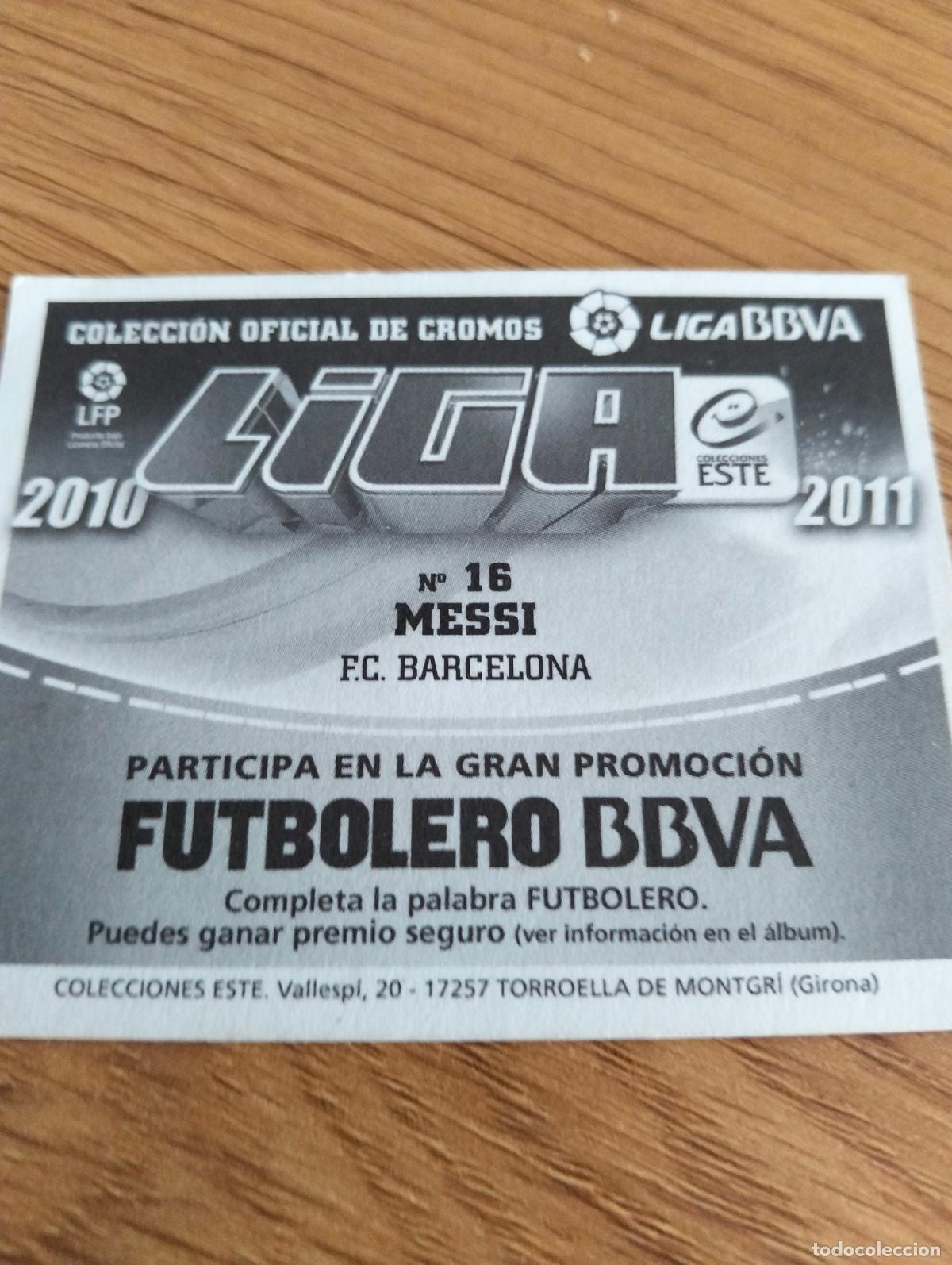 Cromos de f&uacute;tbol: Cromo Messi 2010-2011 - Foto 2