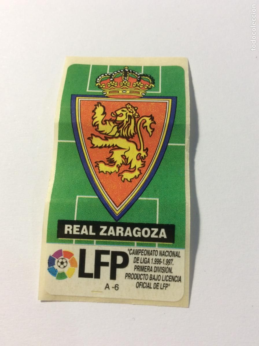 Cromos de F&uacute;tbol: Escudo Real Zaragoza CHICLES VIDAL 1996/97