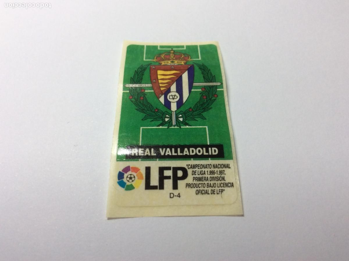 Cromos de F&uacute;tbol: Escudo Real Valladolid CHICLES VIDAL 1996/97