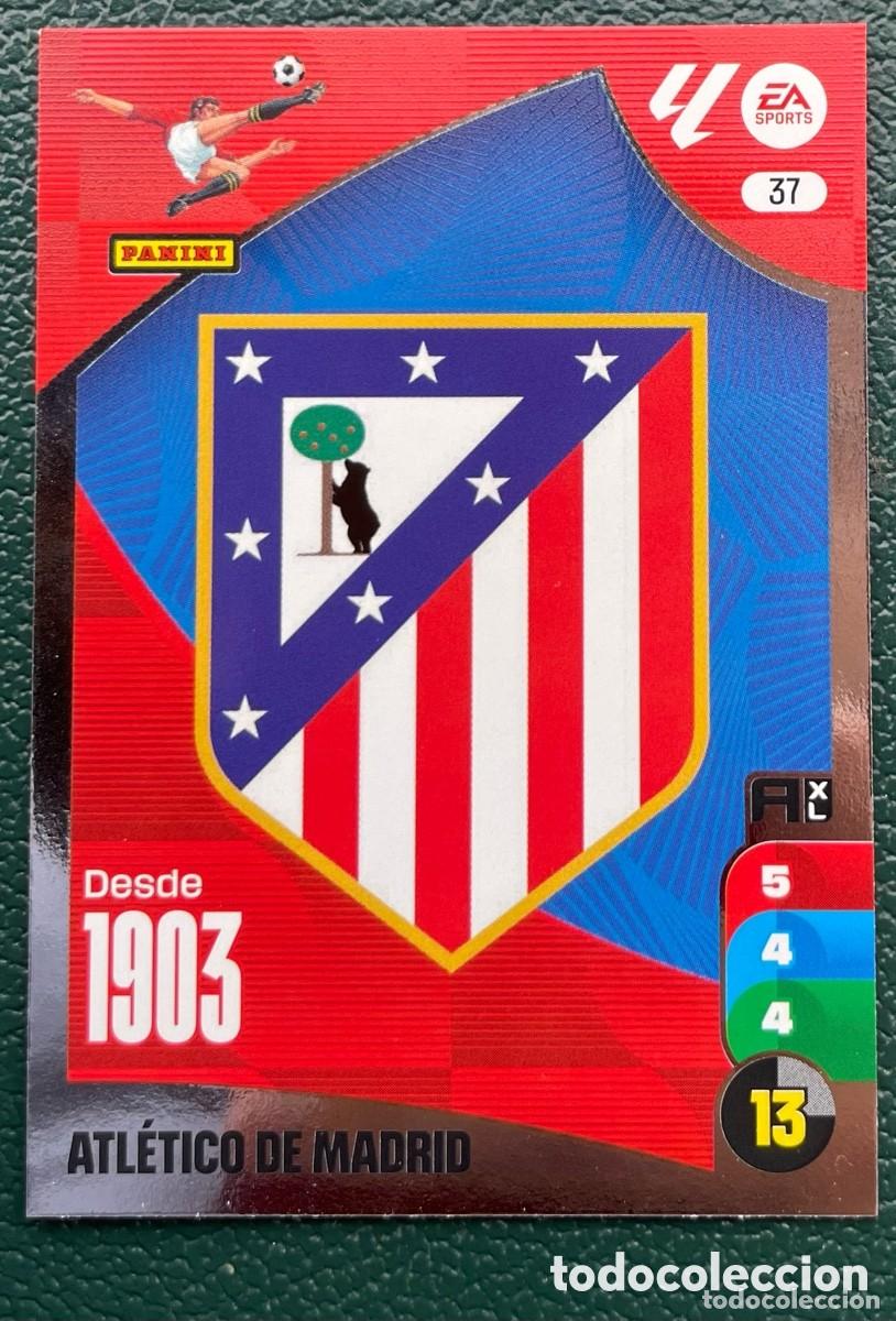 Fu&szlig;ball-Sticker: 37 ESCUDO ATLETICO DE MADRID FICHAS ALBUM ADRENALYN XL 2024 2025 24 25