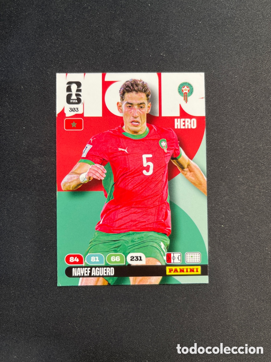 Cromos de F&uacute;tbol: Nayef Aguerd 303 Marruecos Hero Adrenalyn 2026 Mundial Fifa World Cup Panini