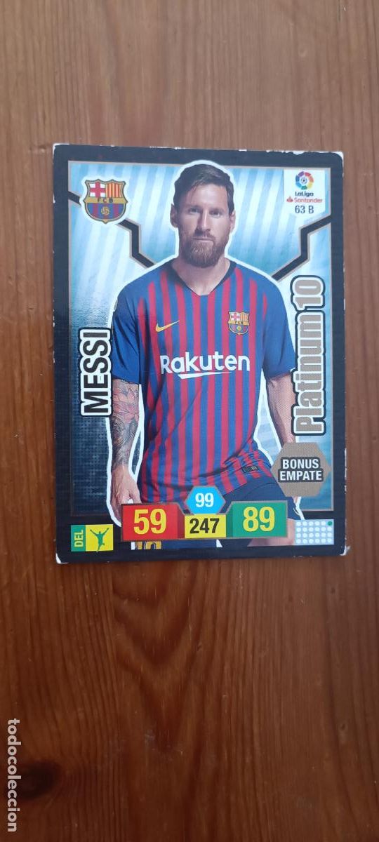 Cromos de F&uacute;tbol: CROMO ADRENALYN XL 2018 2019 MESSI BARCELONA PLATINUM 10 63 B