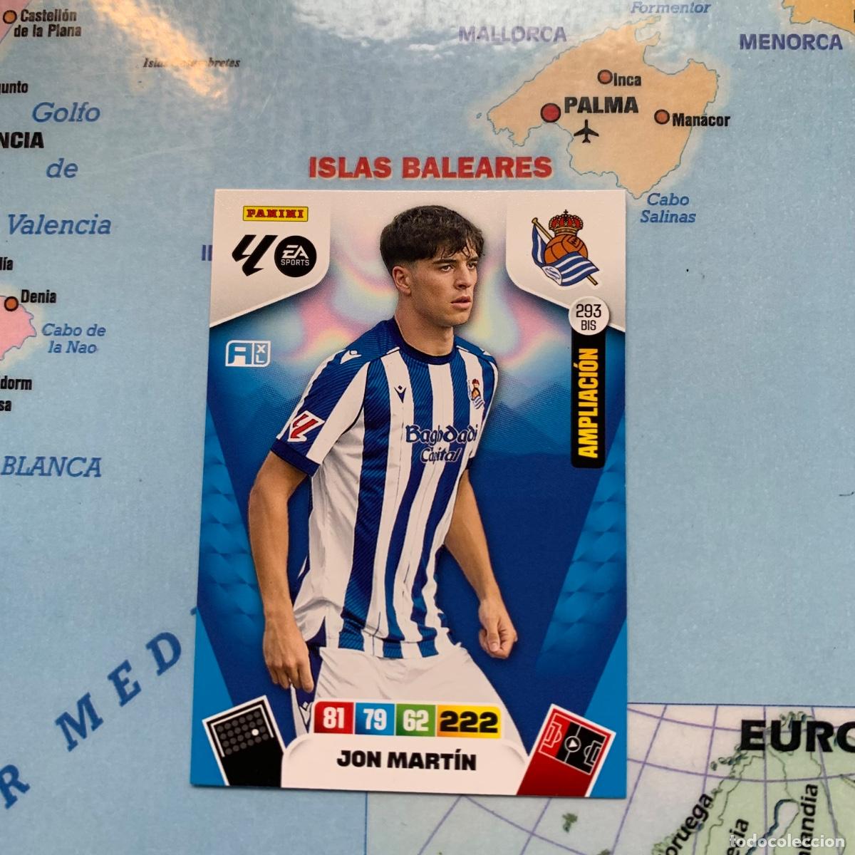 Cromos de F&uacute;tbol: Jon Mart&iacute;n ampliaci&oacute;n n&uacute;mero 293 Bis de La Real Sociedad cromo adrenalyn XL 25-26 2025-2026