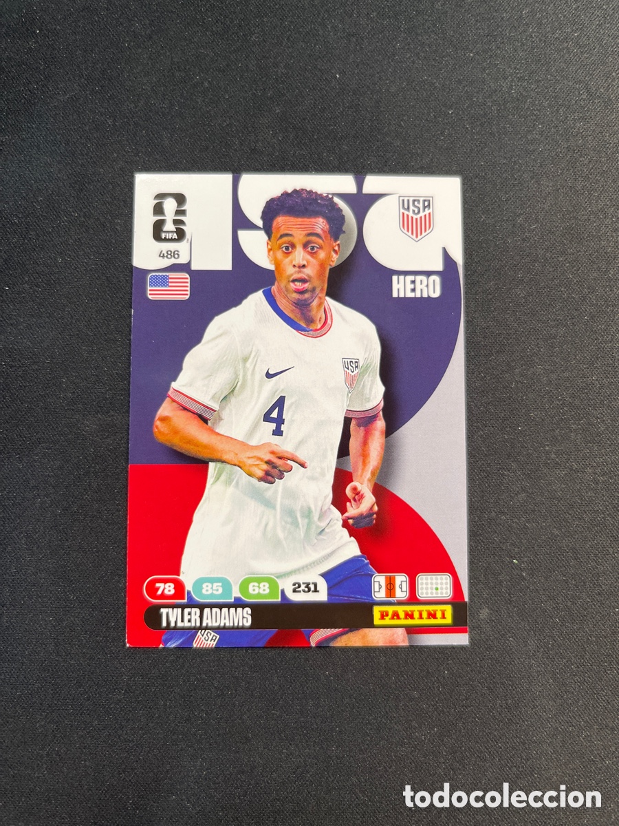 Cromos de F&uacute;tbol: Tyler Adams 486 Estados Unidos Hero Adrenalyn 2026 Mundial Fifa World Cup Panini