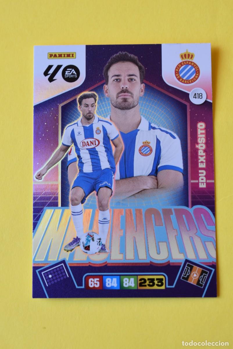Cromos de F&uacute;tbol: Cromo Adrenalyn XL. 2025 2026. 25 26. Edu Exp&oacute;sito. Espanyol. N &ordm; 418. sin activar. Influencers