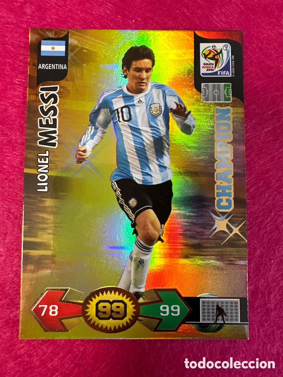 Fu&szlig;ball-Sticker: MESSI (ARGENTINA)CHAMPION ADRENALYN FIFA WORLD CUP SOUTH &Aacute;FRICA 2010 PANINI TRADING CARD