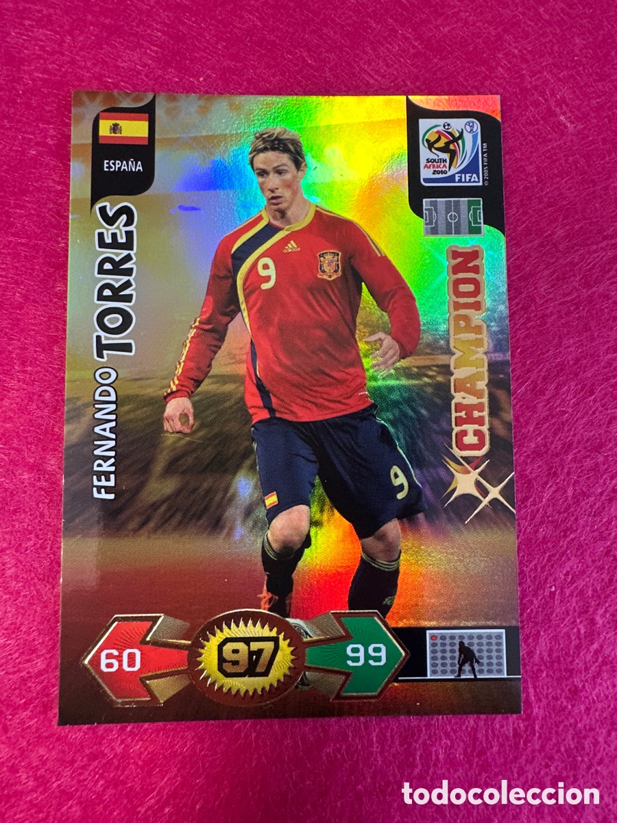 Cartes &agrave; collectionner de Football: FERNANDO TORRES (ESPA&Ntilde;A) CHAMPION ADRENALYN FIFA WORLD CUP SOUTH &Aacute;FRICA 2010 PANINI TRADING CARD