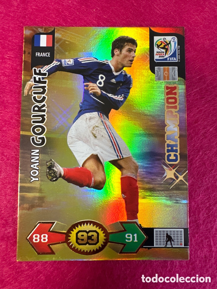 Football Stickers: GOURCUFF (FRANCIA) CHAMPION ADRENALYN FIFA WORLD CUP SOUTH &Aacute;FRICA 2010 PANINI TRADING CARD