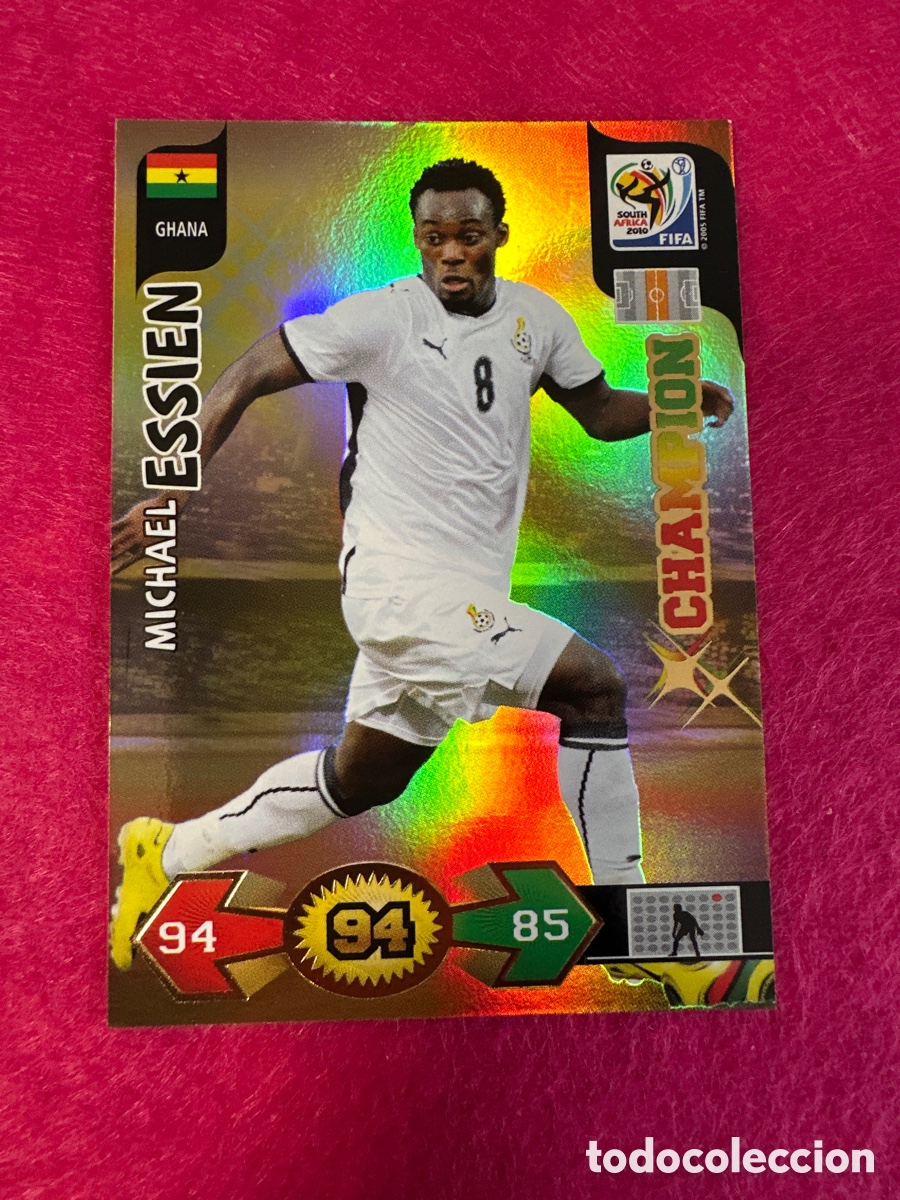 Football Stickers: ESSIEN (GHANA) CHAMPION ADRENALYN FIFA WORLD CUP SOUTH &Aacute;FRICA 2010 PANINI TRADING CARD