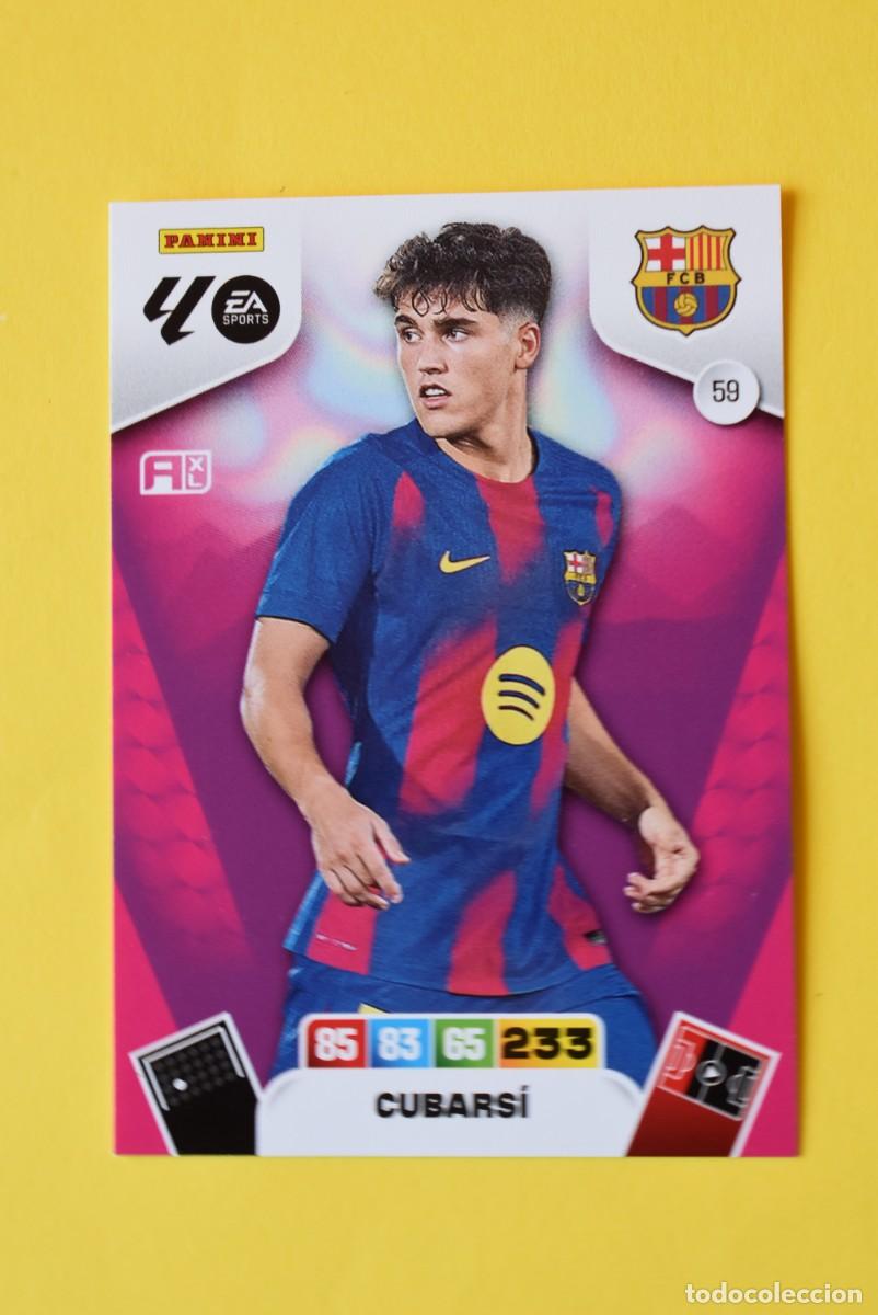 Cromos de F&uacute;tbol: Cromo Adrenalyn XL. 2025 2026. 25 26. Cubars&iacute;. Barcelona. N &ordm; 59. C&oacute;digo sin activar. Panini