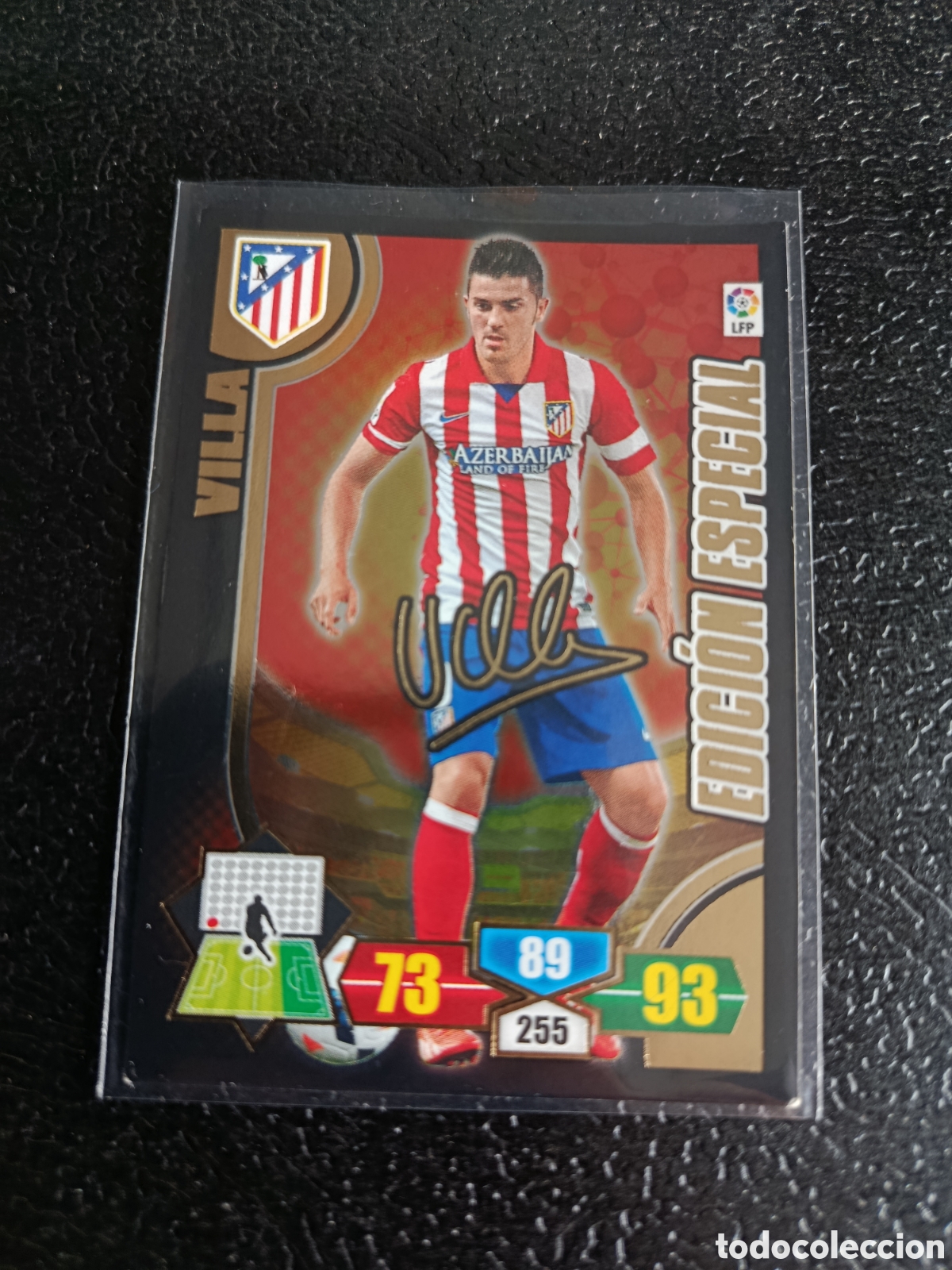 Cromos de F&uacute;tbol: ADRENALYN 13/14 FIRMADA DAVID VILLA ATLETICO DE MADRID LE RARA- 2016/2017