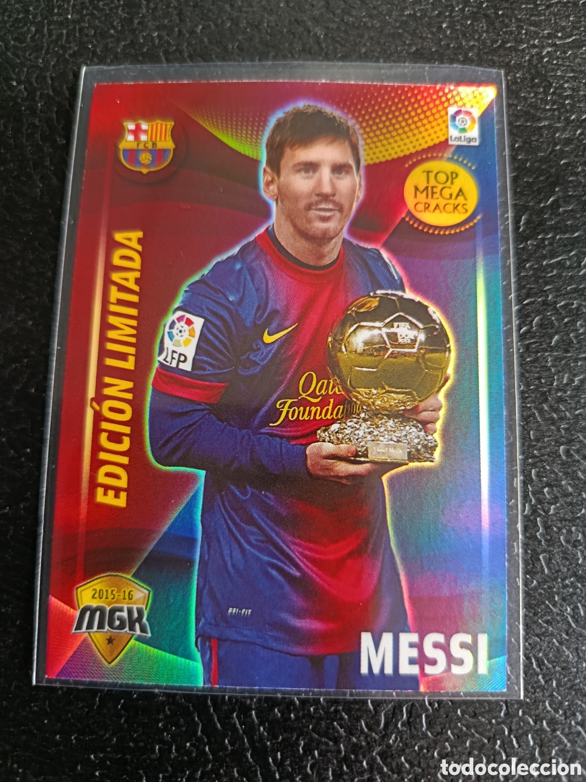 Cromos de F&uacute;tbol: messi megacracks bis 2015 2016 edicion limitada 72 b liga 15-16 mgk FUNDA RIGIDA INCLUIDA