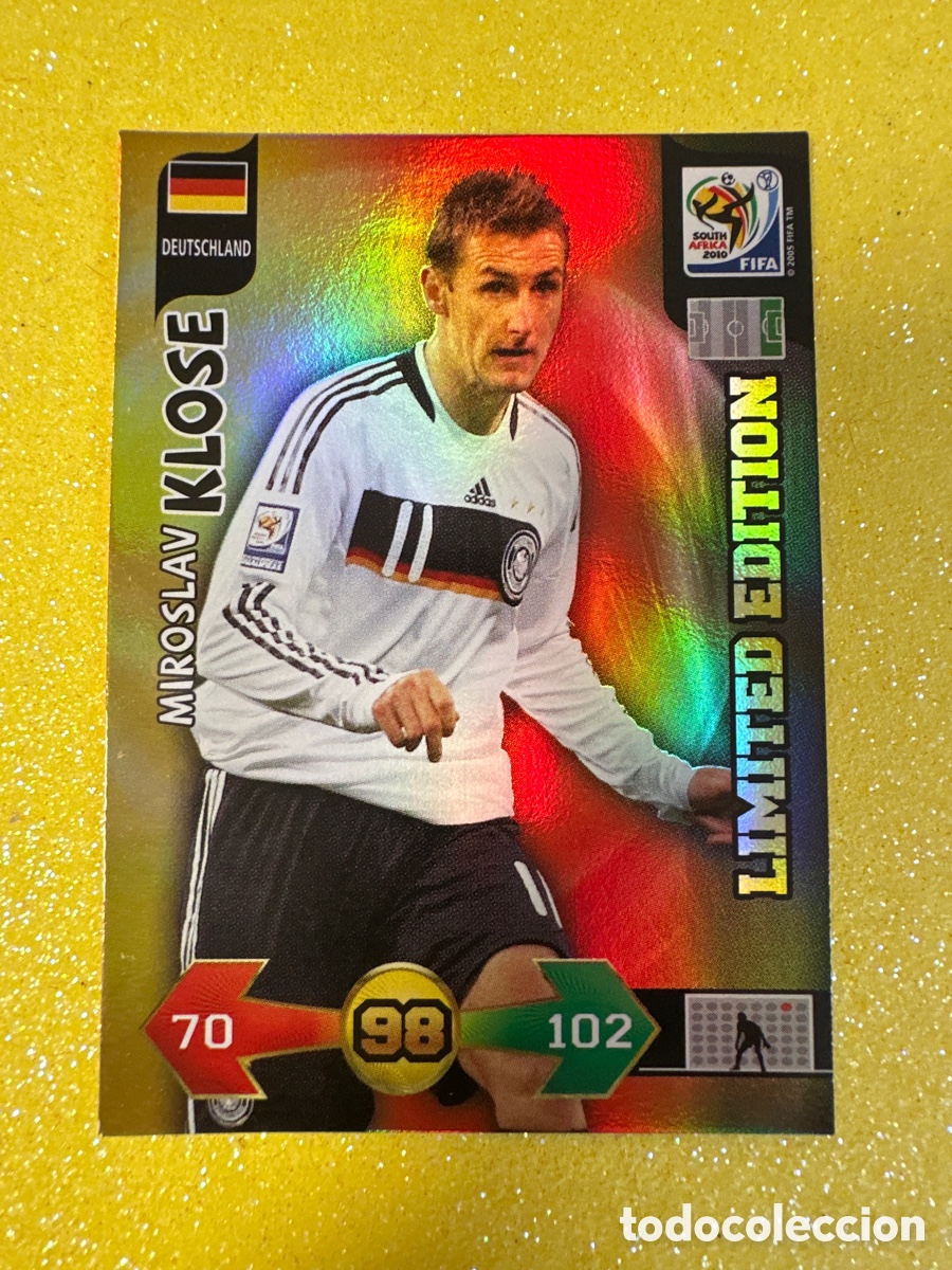 Cromos de F&uacute;tbol: KLOSE (ALEMANIA) LIMITED EDITION ADRENALYN FIFA WORLD CUP SOUTH &Aacute;FRICA 2010 PANINI TRADING CARD