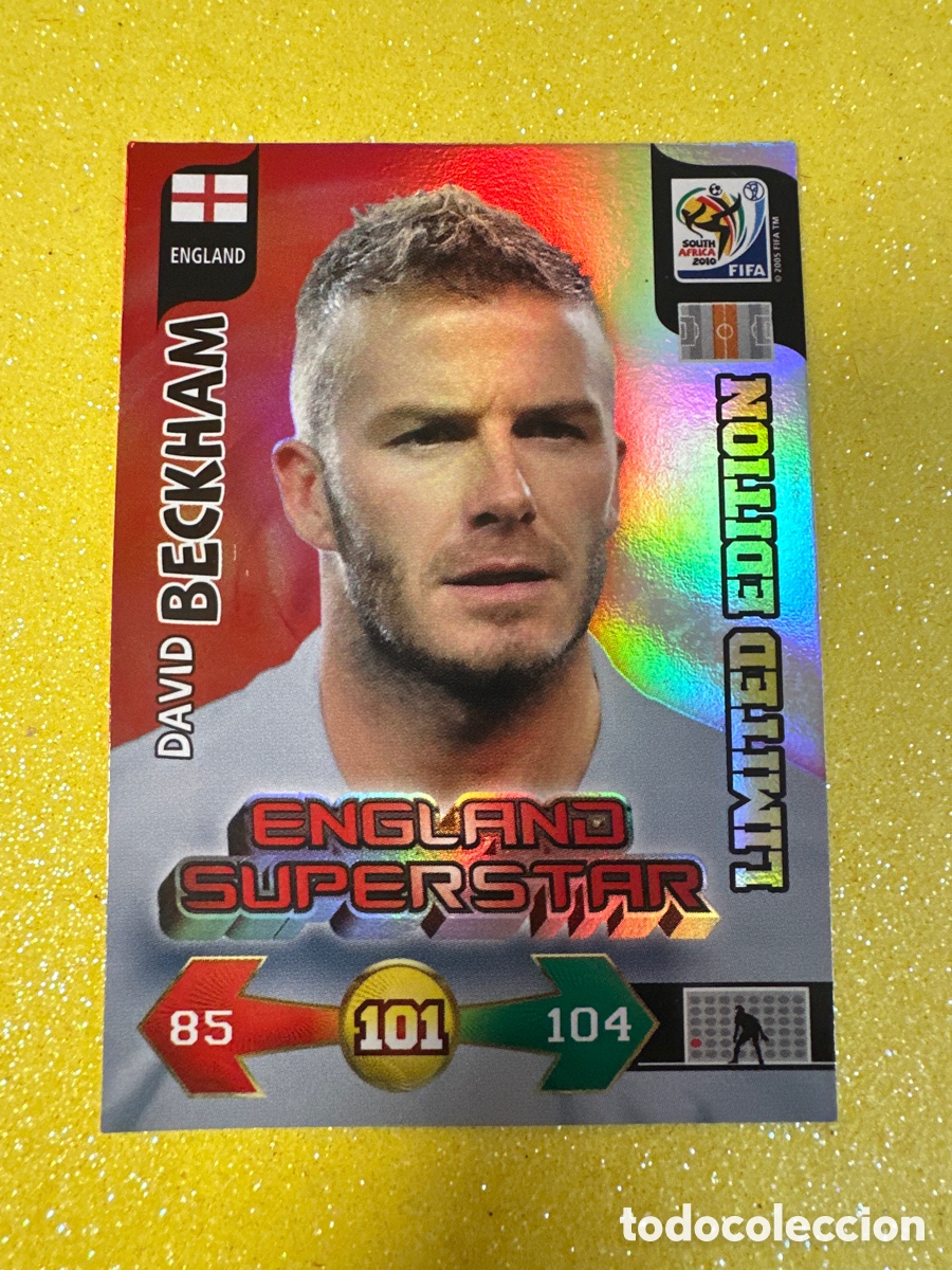 Fu&szlig;ball-Sticker: BECKHAM (INGLATERRA) LIMITED EDIT ADRENALYN FIFA WORLD CUP SOUTH &Aacute;FRICA 2010 PANINI TRADING CARD