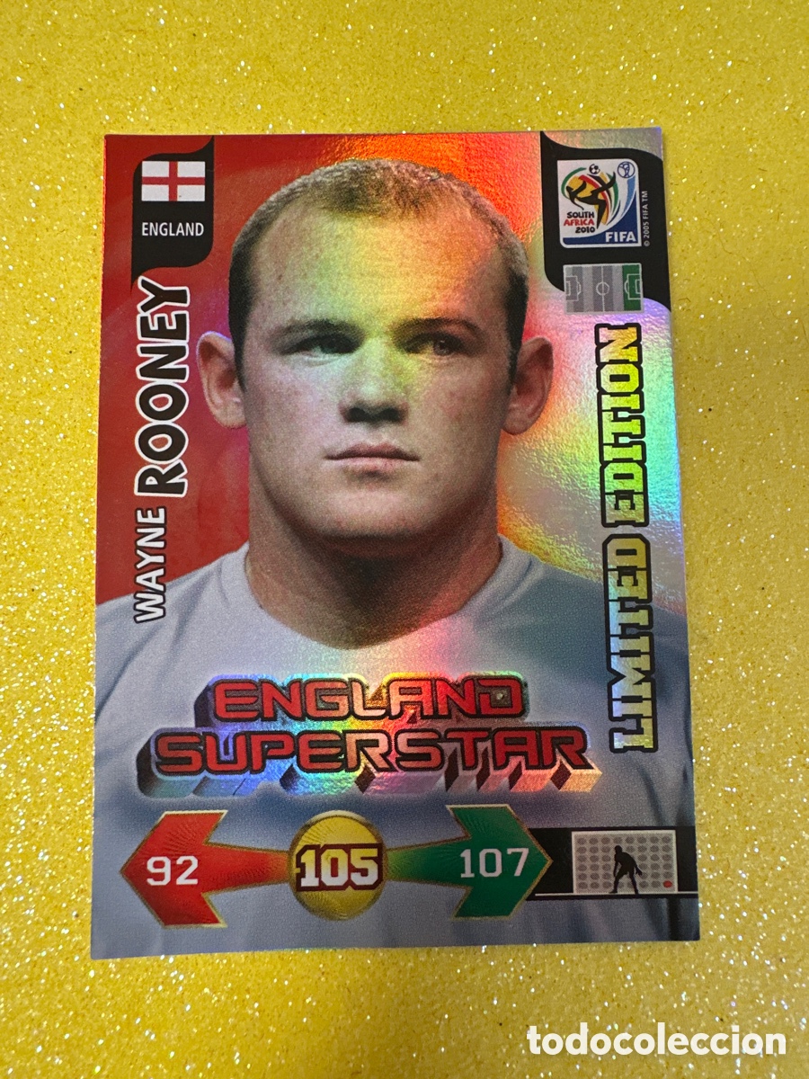 Cromos de F&uacute;tbol: ROONEY (INGLATERRA) LIMITED EDIT ADRENALYN FIFA WORLD CUP SOUTH &Aacute;FRICA 2010 PANINI TRADING CARD
