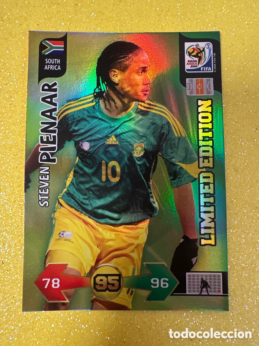 Cartes &agrave; collectionner de Football: PIENAAR(SUDAFRICA)LIMITED EDITION ADRENALYN FIFA WORLD CUP SOUTH &Aacute;FRICA 2010 PANINI TRADING CARD
