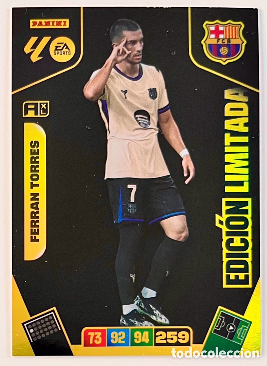 Cromos de F&uacute;tbol: FERRAN TORRES EDICI&Oacute;N LIMITADA PREMIUM ADRENALYN 25 26 2025 2026
