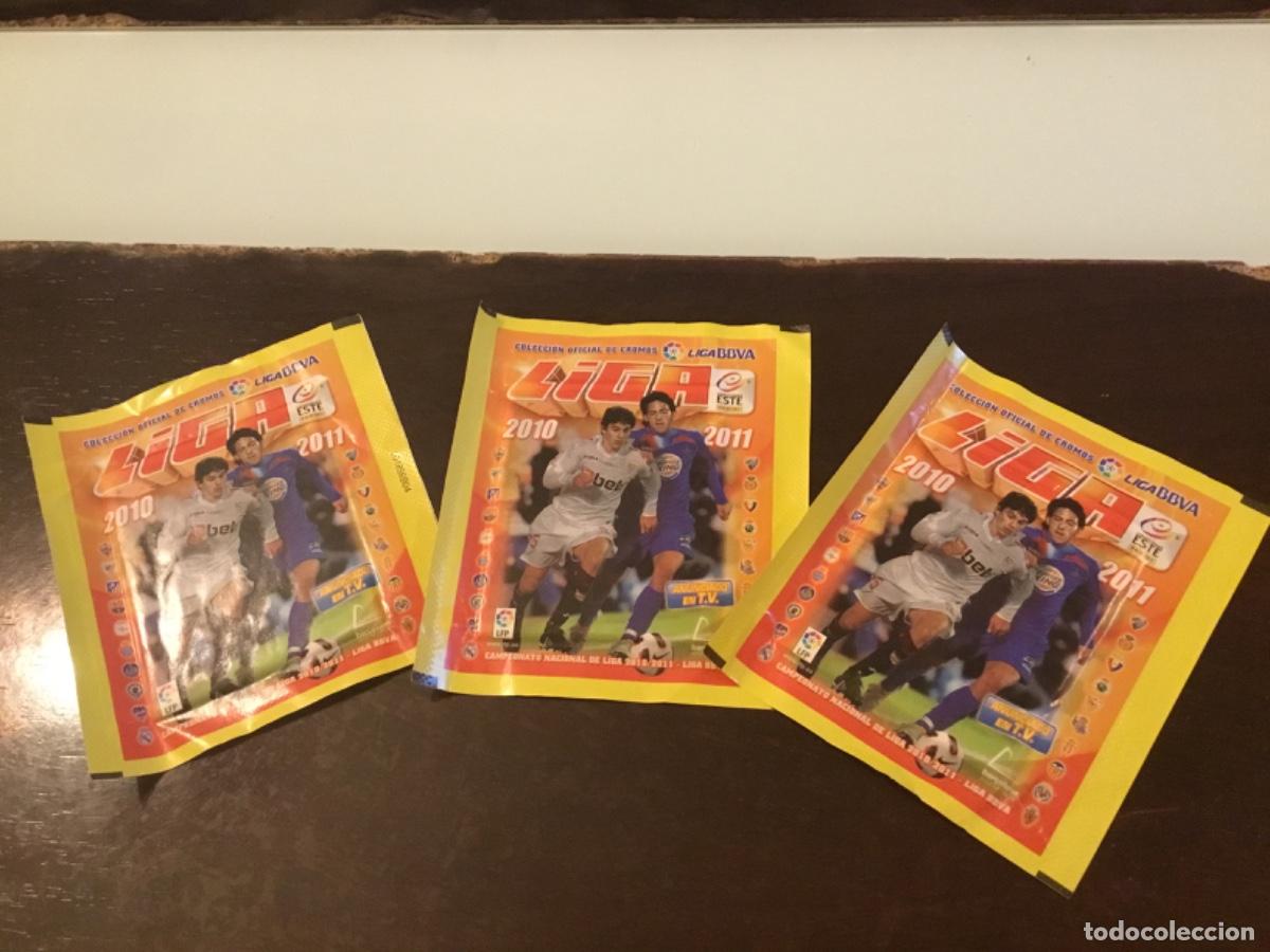Cromos de F&uacute;tbol: Lote tres sobres sin abrir Cromos, f&uacute;tbol liga 2010 2011 este