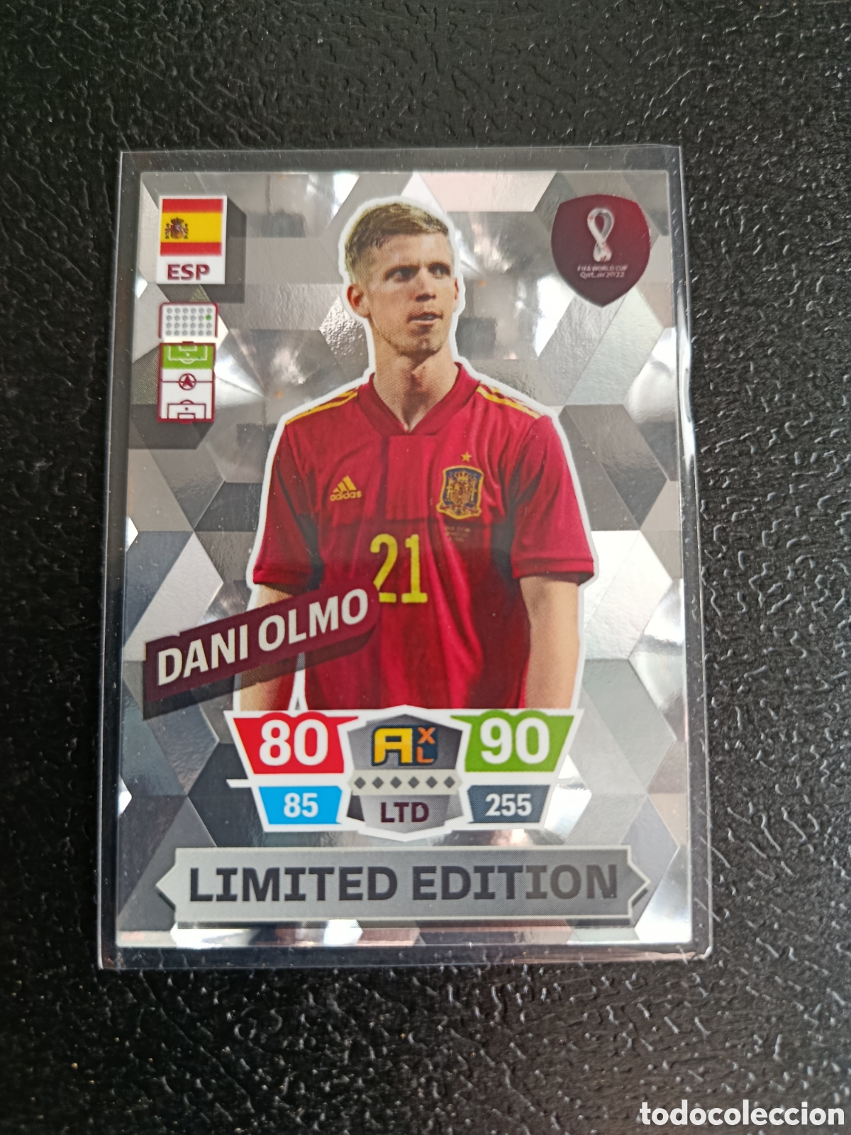 Cromos de F&uacute;tbol: DANI OLMO 2022 QATAR LIMITED EDITION ESPA&Ntilde;A ADRENALYN XL PANINI.