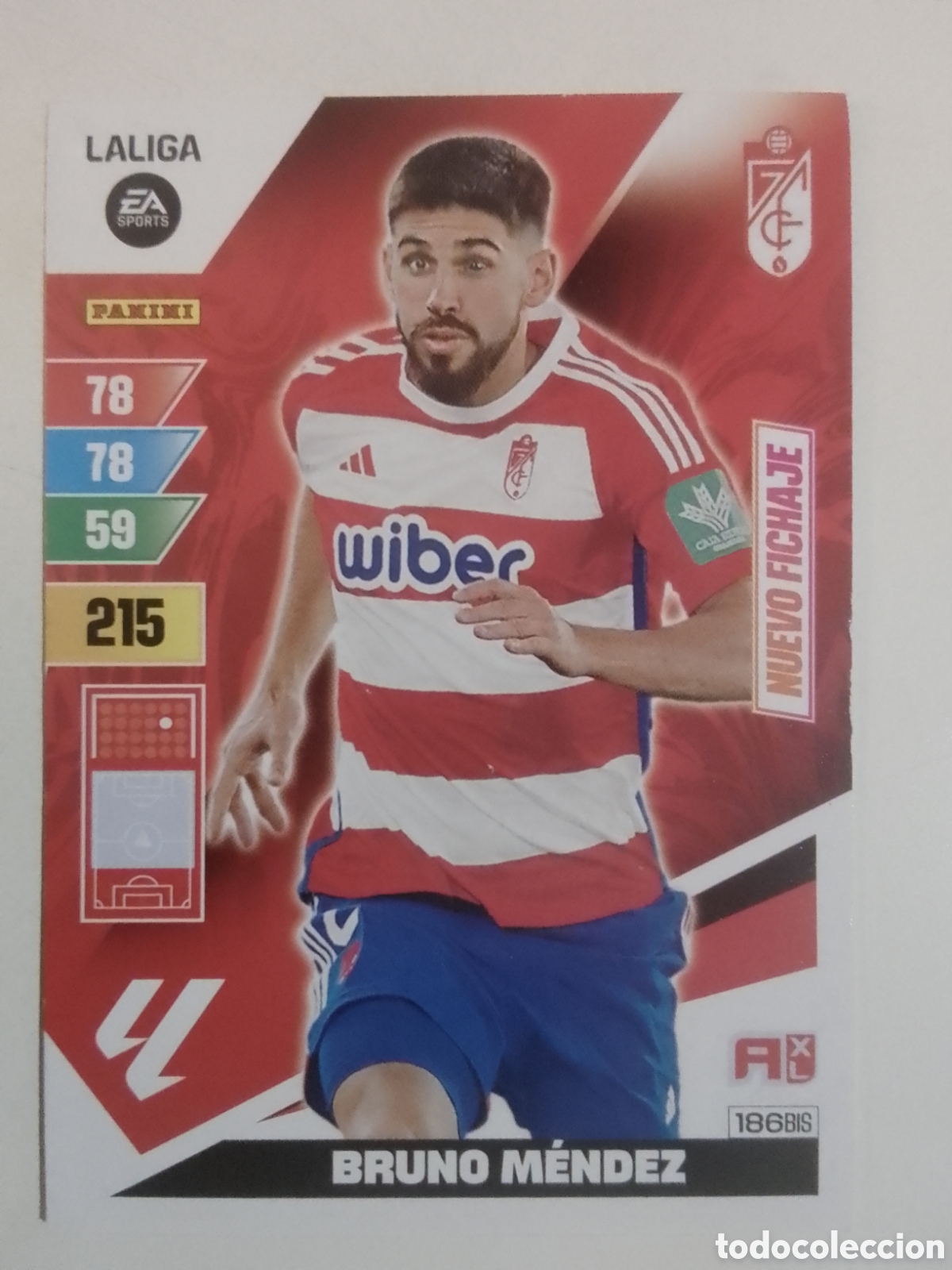 Cromos de F&uacute;tbol: Adrenalyn XL 2023-24 n&deg; 186 BIS Bruno M&eacute;ndez &bull; Granada. NUEVO FICHAJE.