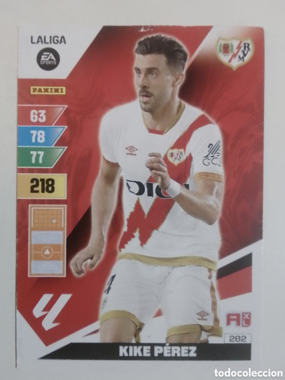 Cromos de F&uacute;tbol: Adrenalyn XL 2023-24 n&deg; 282 Kike P&eacute;rez &bull; Rayo Vallecano.