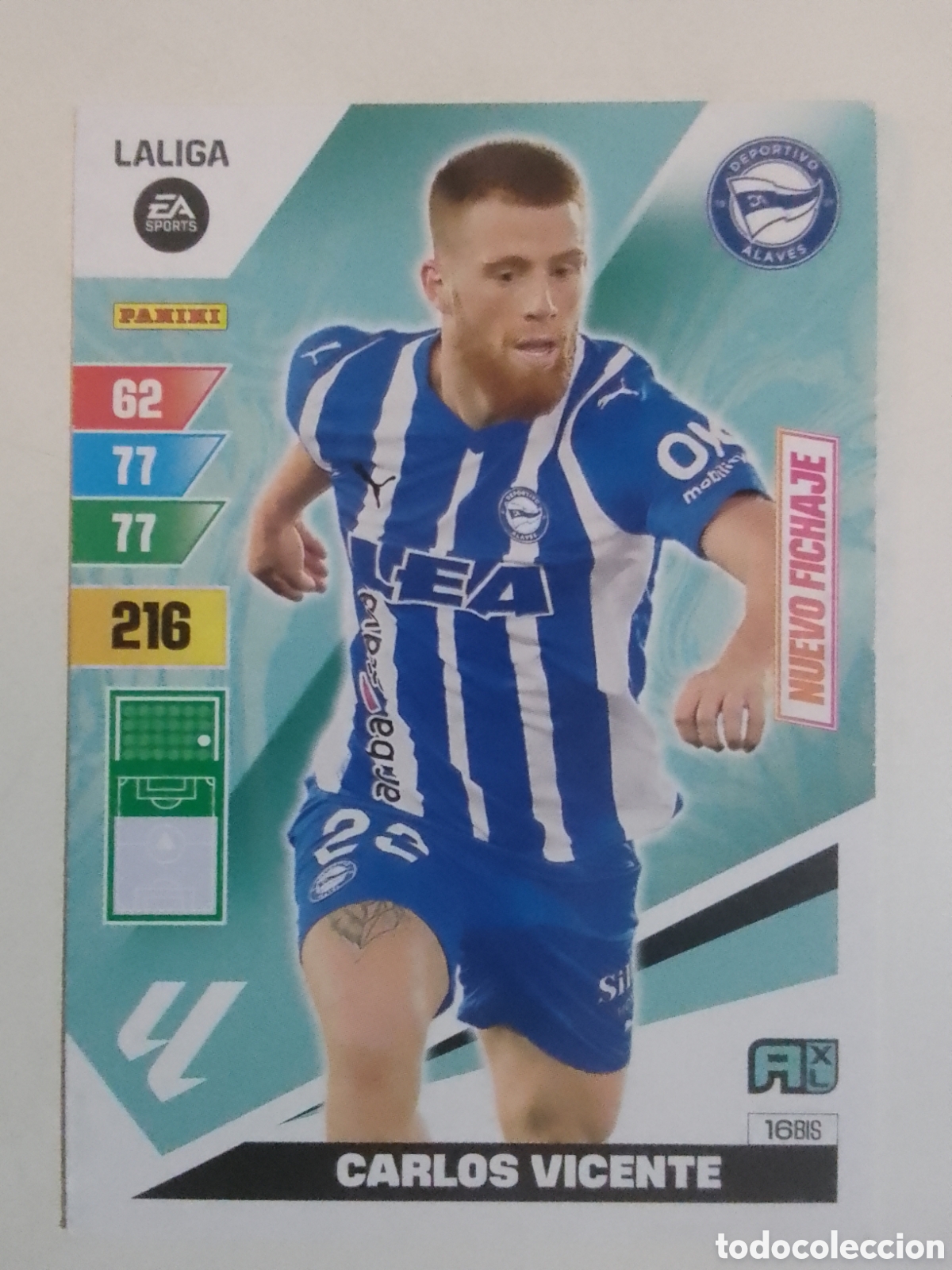 Cromos de F&uacute;tbol: Adrenalyn XL 2023-24 n&deg; 16 BIS Carlos Vicente &bull; Alav&eacute;s. NUEVO FICHAJE.