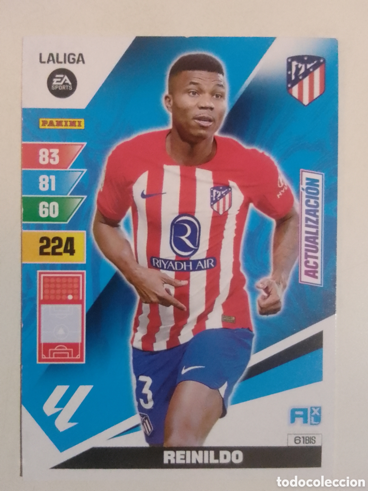 Cromos de F&uacute;tbol: Adrenalyn XL 2023-24 n&deg; 61 BIS Reinildo &bull; Atl&eacute;tico de Madrid. ACTUALIZACI&Oacute;N.