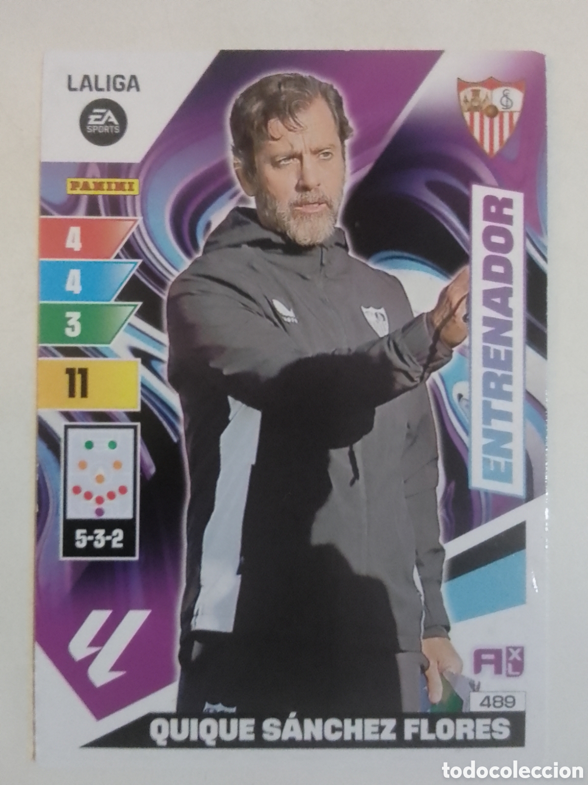 Cromos de F&uacute;tbol: Adrenalyn XL 2023-24 n&deg; 489 Quique S&aacute;nchez Flores &bull; Sevilla.
