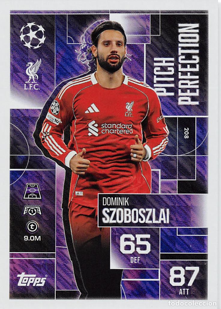 Fu&szlig;ball-Sticker: TOPPS MATCH ATTAX CHAMPIONS 25/26 2025/2026 #208 SZOBOSZLAI (LIVERPOOL FC) PITCH PERFECT
