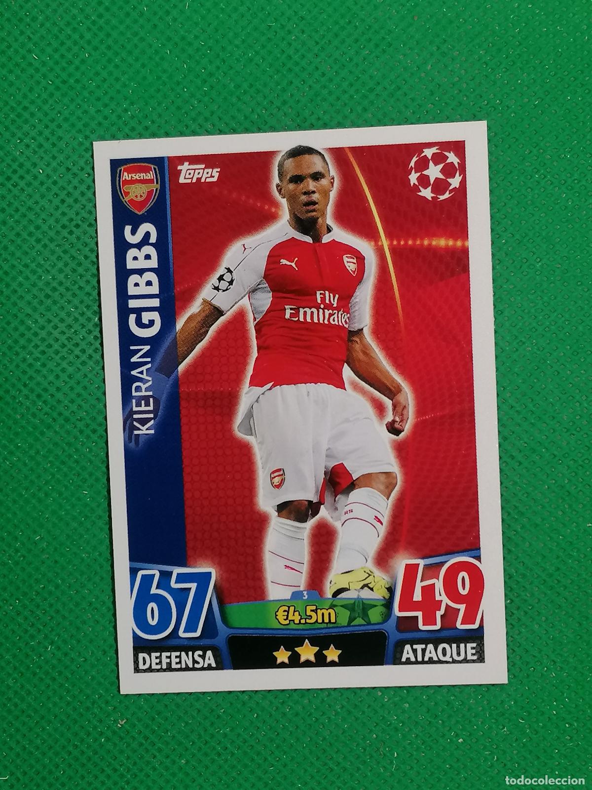 Cromos de F&uacute;tbol: 3 KIERAN GIBBS ARSENAL ⚽ TOPPS MATCH ATTAX CHAMPIONS 2015 2016 15 16 ⚽