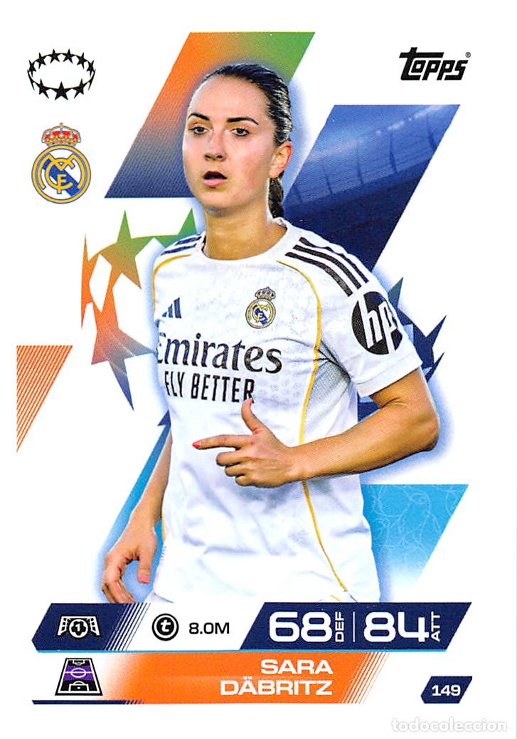 Cromos de F&uacute;tbol: TOPPS MATCH ATTAX CHAMPIONS 25/26 2025/2026 #149 SARA DABRITZ (REAL MADRID FEMENINO)